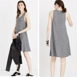 Madewell Gray & Black Striped Tank Dress - Size Medium